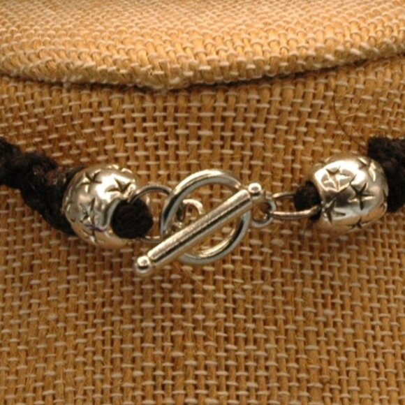 Art Nouveau Celestial Crescent Moon on an 18 1/2" Handmade Black Hemp Necklace - Picture 5 of 5